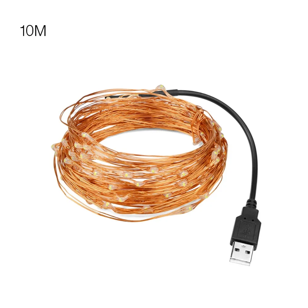 USB светодиодная гирлянда 5 м 10 медный провод гибкая лампа освещение для книги