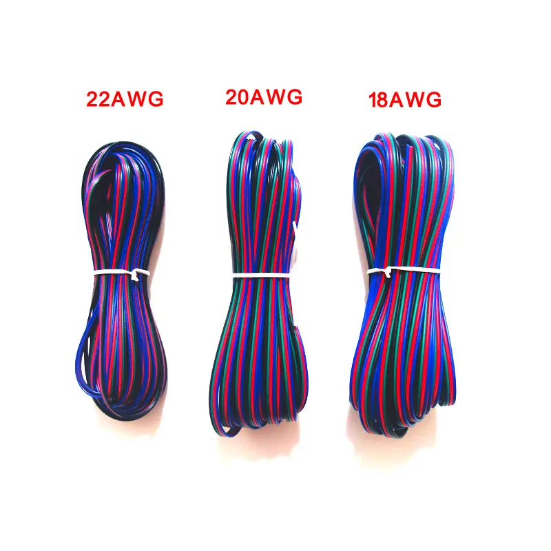 18AWG 20AWG 22AWG 2Pin 3Pin 4Pin 5Pin Электрический Удлинительный кабель светодиодный ных лент