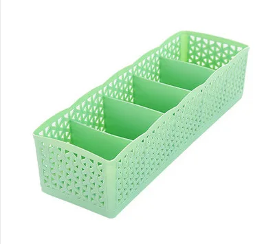 style A Green Хит, 5 сеток, корзина для хранения, органайзер для гардероба, для женщин и мужчин, коробка для хранения носков, нижнее белье, пластиковый контейнер, органайзер для макияжа, Новинка - Цвет: style A Green