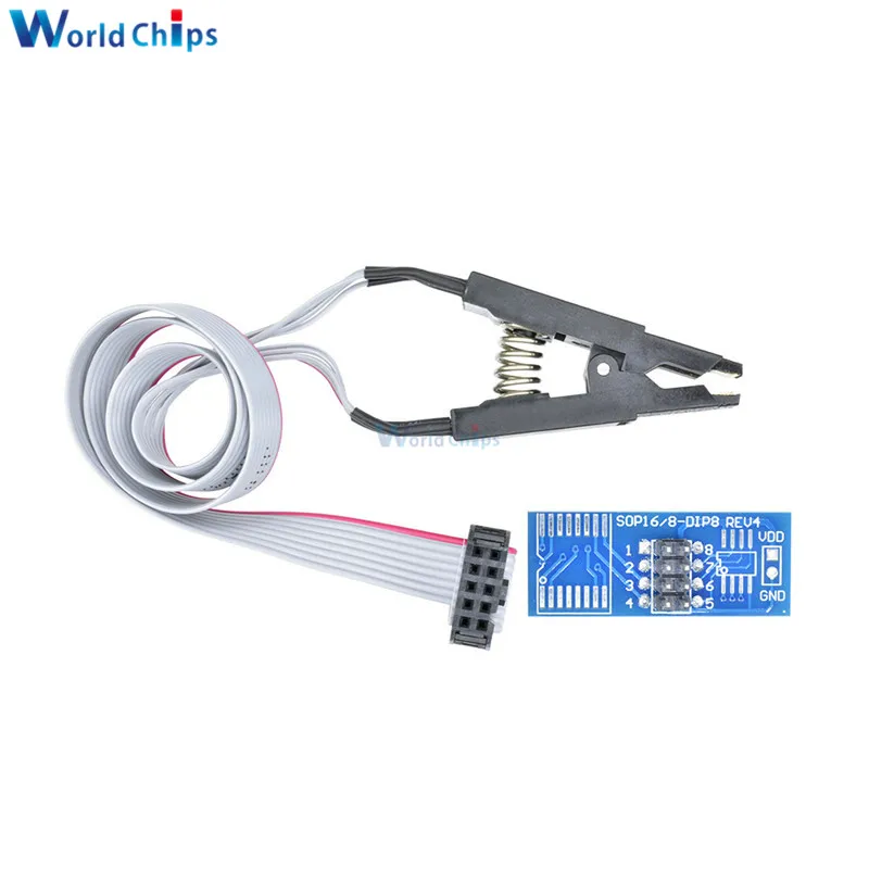 CH341 CH341A USB программатор с SOP8 SOP8 SOP Клип IC разъем программист IC Разъем поддержка многих 24/25XX SPI флэш-чип EEPROM