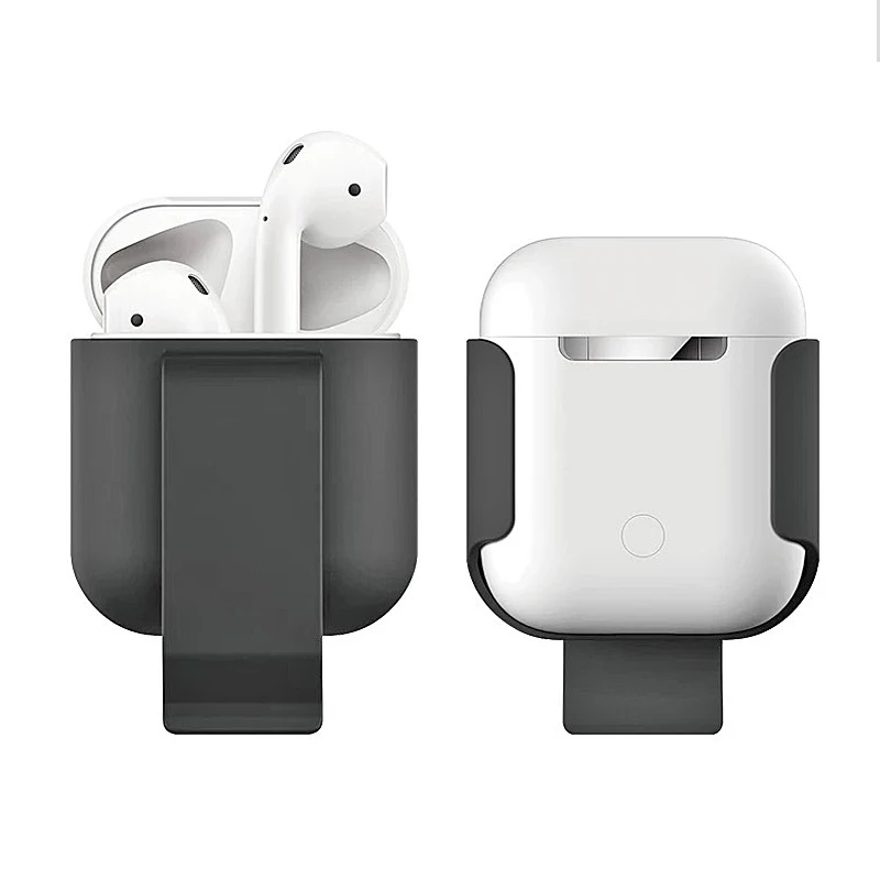 Силиконовый чехол с зажимом на талию для Apple Airpods i10 TWS Bluetooth наушники противоударный защитный чехол