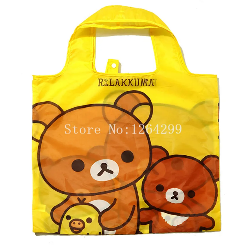 Новая мода Rilakkuma женские большие нейлоновые складные сумки для покупок девочек |