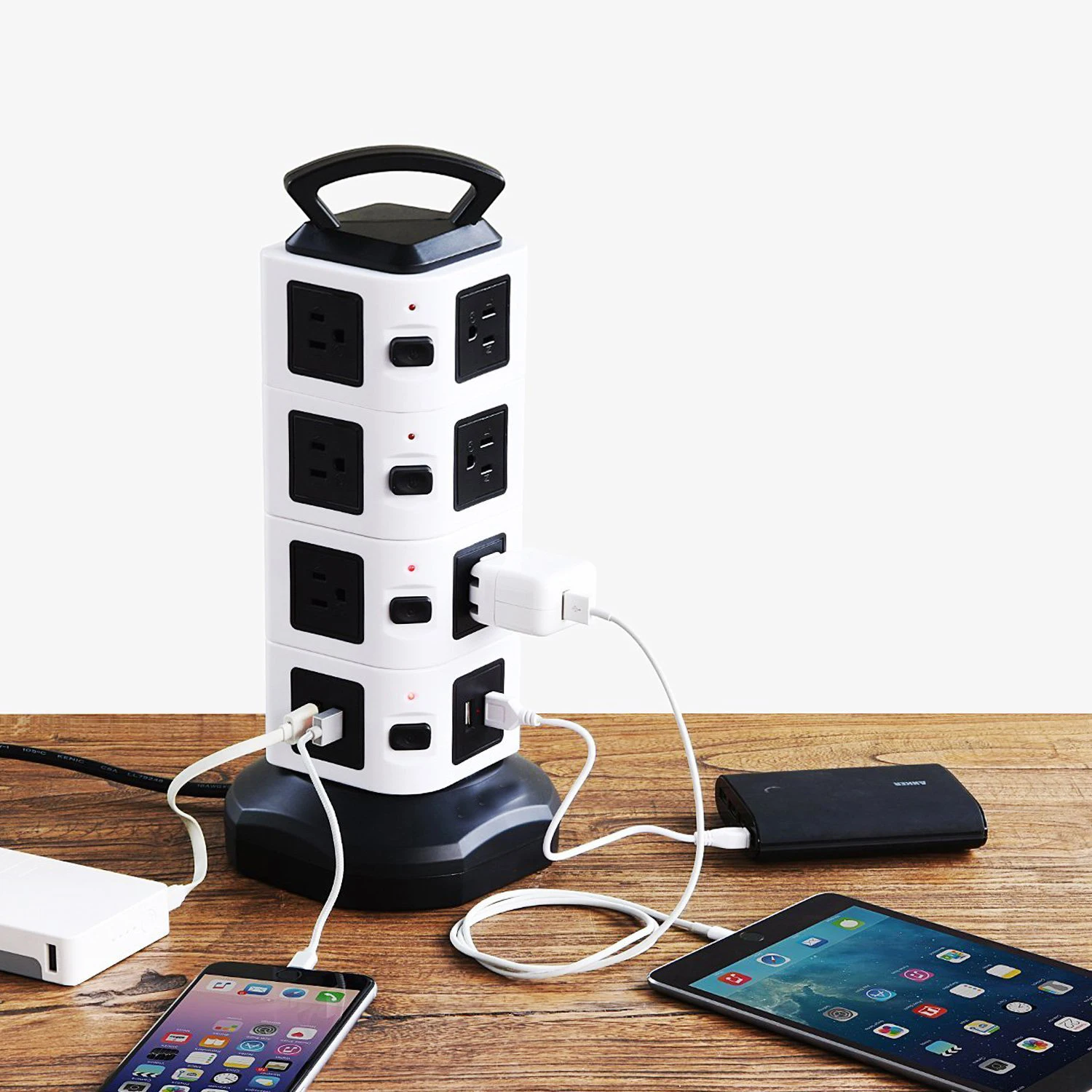 Башня Мощность полосы 6/10/14 розетка с USB слотом 6.5ft удлинитель провод 3000W Стабилизатор напряжения зарядная станция