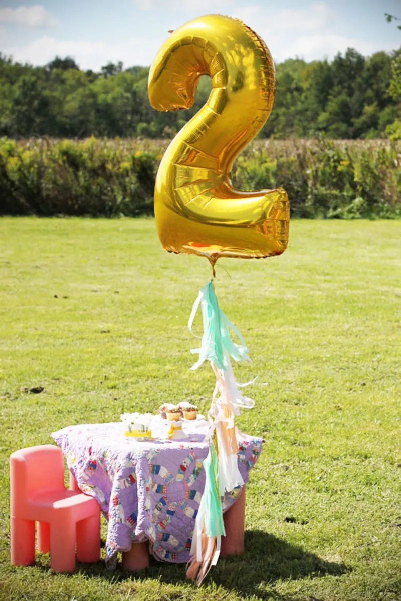 30 дюймовое Золотое серебряное число гелиевый шарик из фольги шары для дня