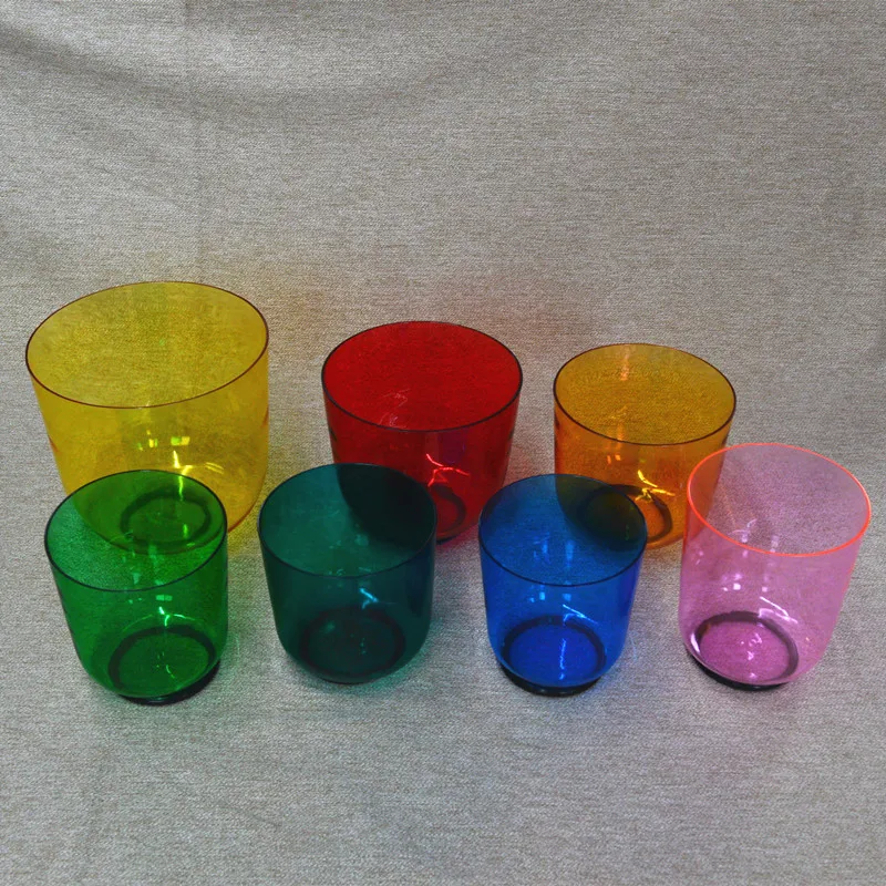 Поющая чаша из кварцевого кристалла Note 3th Octave с цветсветильник Том настраиваемая