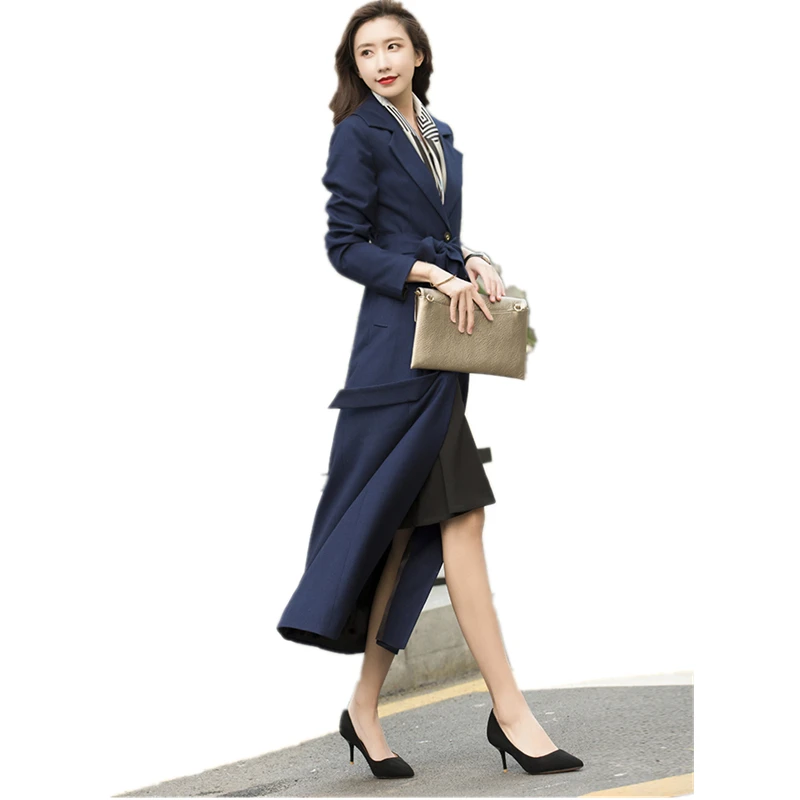 2019 новая весенне осенняя синяя ветровка Женская Повседневная Верхняя одежда