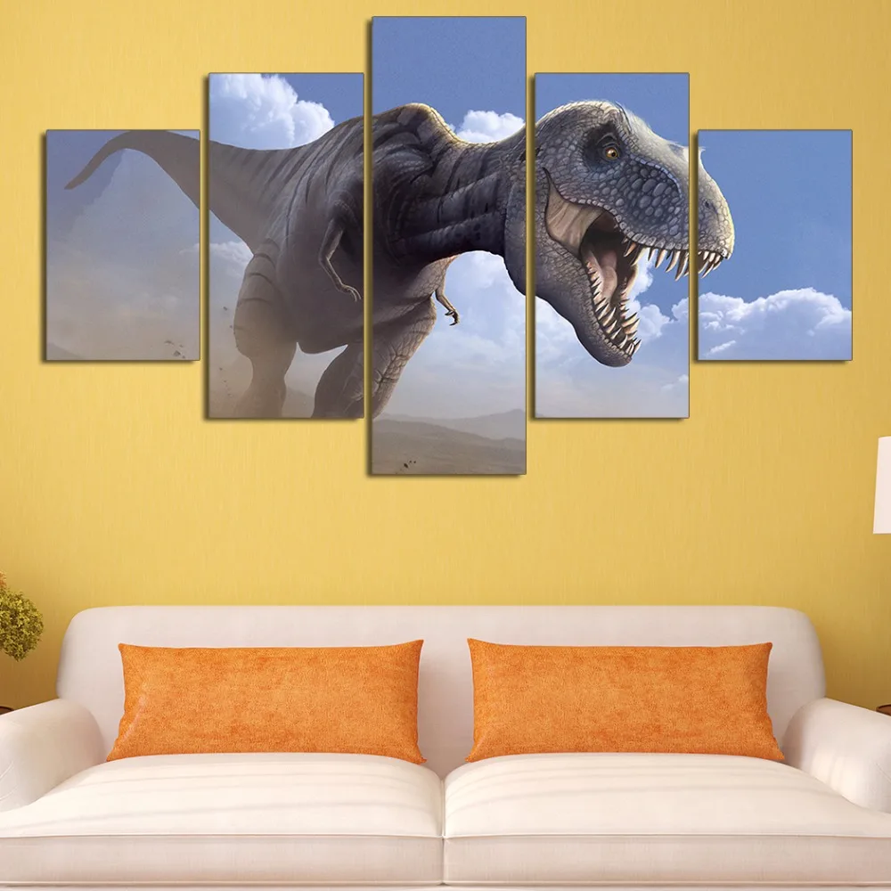 Без рамы большой динозавр 5 шт. современных животных настенные Краски ing Книги по