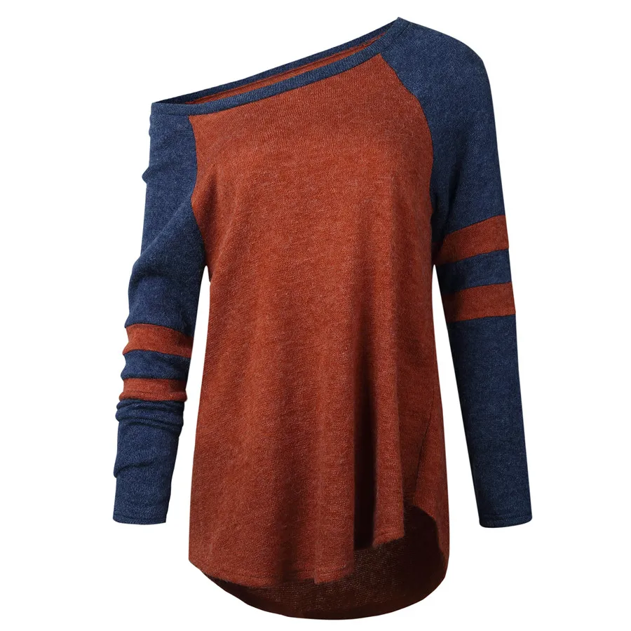 Модный женский вязаный свитер Hodisytian с длинным рукавом в стиле пэчворк