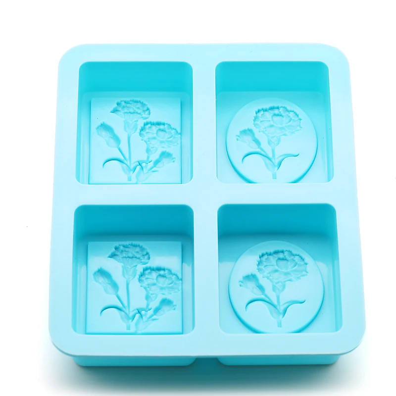 

DIY handmade soap silica gel mold rectangular Carnation silicone mold