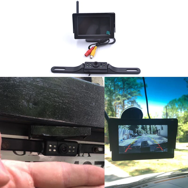 Автомобильная беспроводная камера заднего вида + Автомобильный HD монитор для