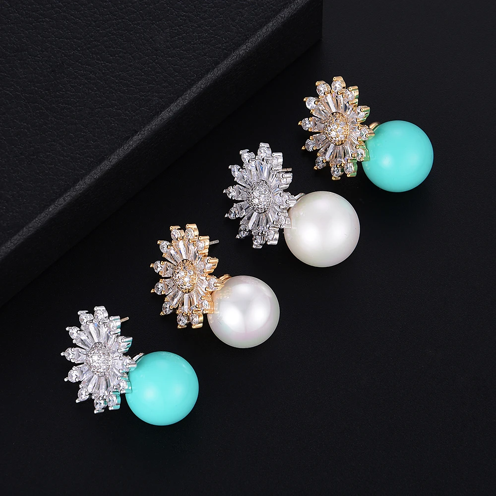 Женские серьги пусеты с большим жемчугом для свадьбы помолвки|Серьги-гвоздики| |