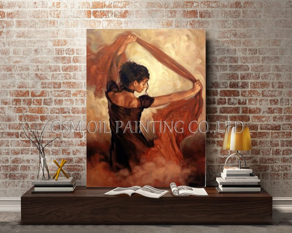 Искусный художник ручная роспись красивая Испанская танцовщица картина маслом