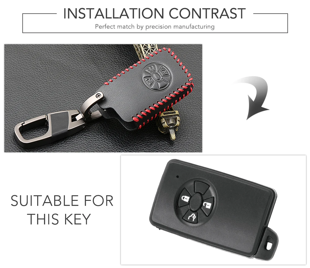 Складной кожаный чехол для автомобильного ключа с 3 кнопками Toyota RAV4 Reiz Yaris|Футляр