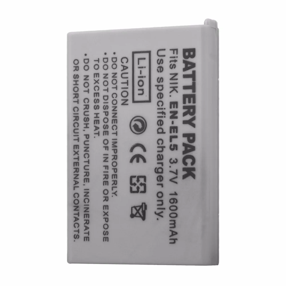 Аккумулятор ENEL5 1600 мАч для цифровой камеры Nikon Coolpix P4 P80 P90 P100 P500 P510 P520 P530 P5000 P5100