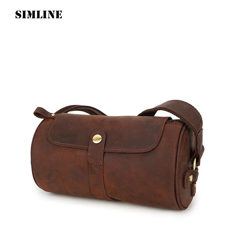 Сумка мессенджер SIMLINE из натуральной коровьей кожи Мужская винтажная