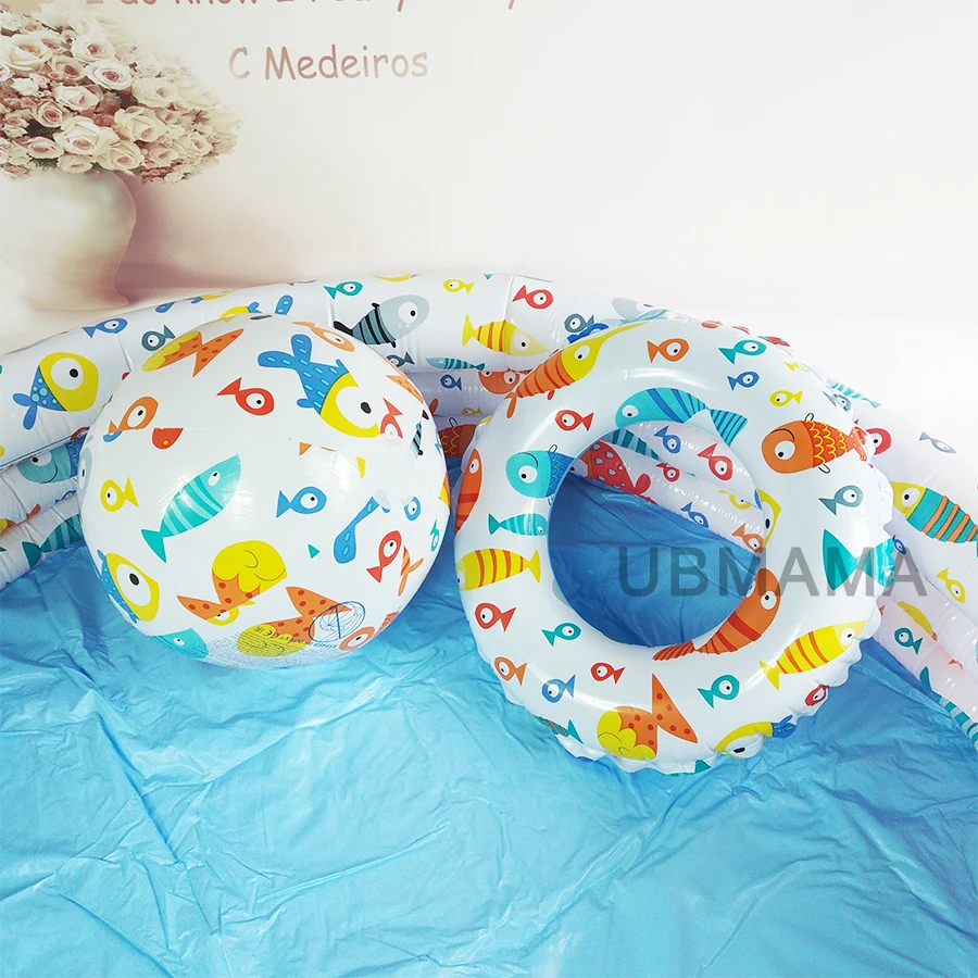 Пластиковое надувное кольцо для плавания 132 см * 28 отверстия дна пляжного шара