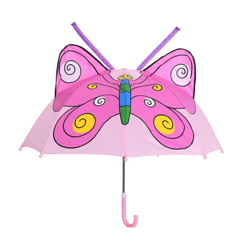 Pink Butterfly SAFEBET, креативные Детские Зонты с ушками, милые Мультяшные зонты, зонты с бабочками, Детские Зонты с животными, Прямая поставка - Цвет: Pink Butterfly