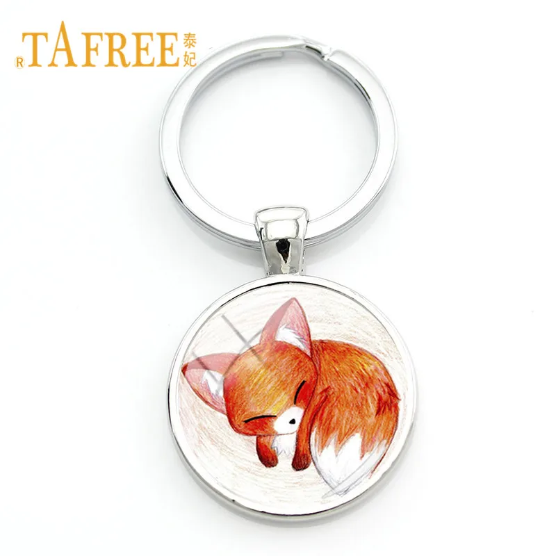 WF10 TAFREE, стеклянные драгоценные камни, брелок для сумочки, автомобильный брелок, милая Лисичка, подвеска, брелок для ключей, животное, клипса, искусство, ювелирное изделие для детей, подарок WF02 - Цвет: WF10