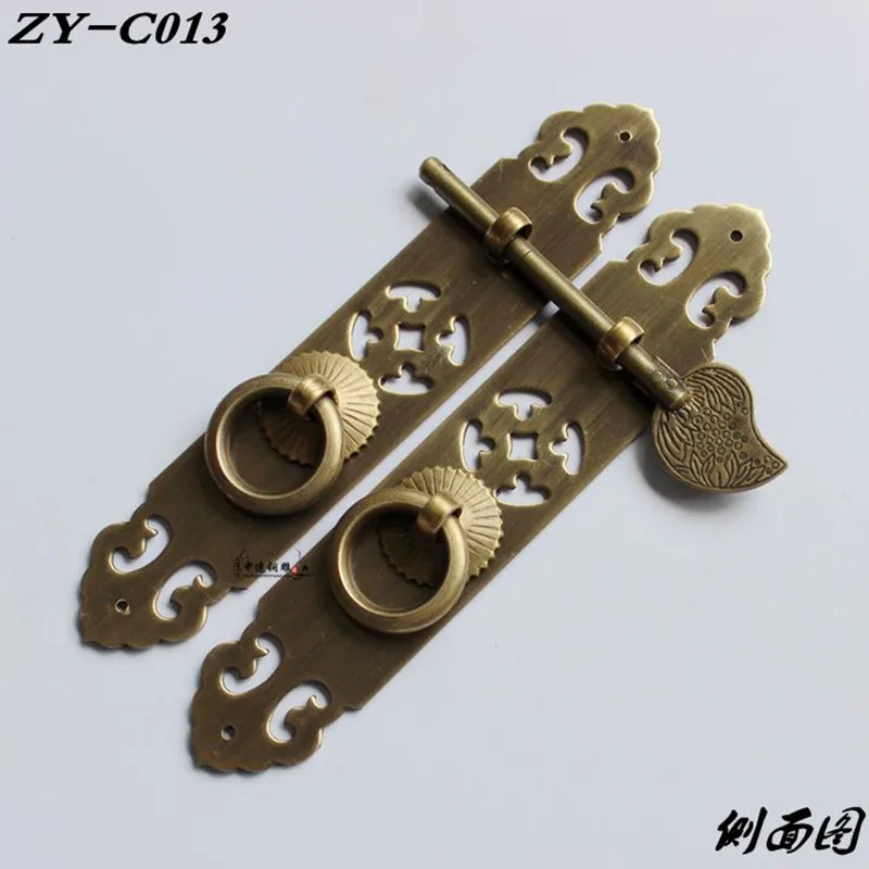 Китайская античная медная дверная ручка 140 мм замки отверстия украшение для