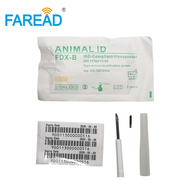 X100pcs 2 12*12mm RFID сменная игла ISO11784/785 FDX B pet аппликатор с микрочипом имплантации для