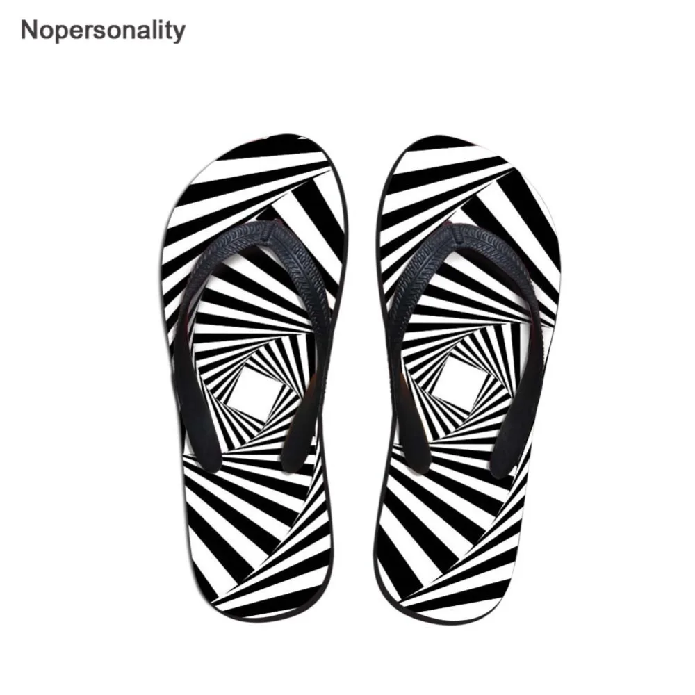 Шлепанцы Nopersonality женские пляжные мягкие тапочки контрастных цветов черные и