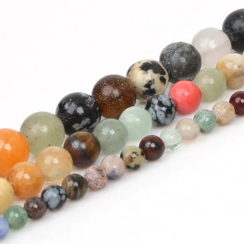 Fashion Design 4mm 6mm Mixed Stone Round Ball Beads Dyed 15&quot For DIY Bracelet Necklace Jewelry Making | Украшения и