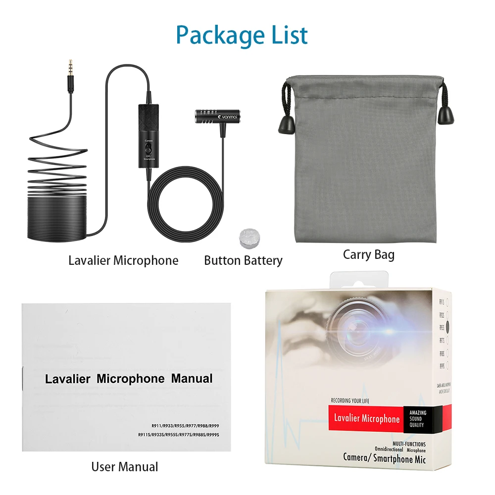 Профессиональный петличный микрофон нагрудный всенаправленный конденсаторный