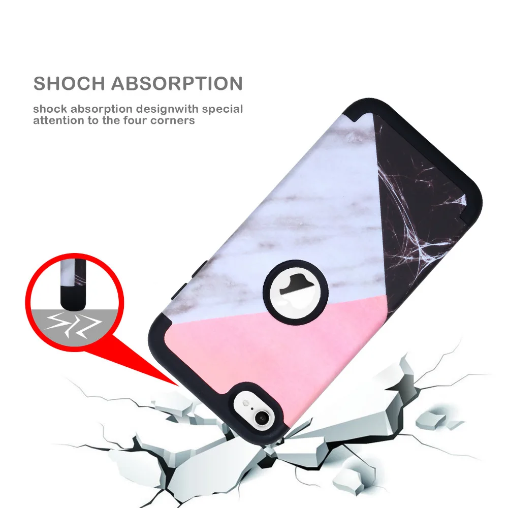 Мраморный чехол для iPod touch 5 touch 6, защитный чехол, противоударный трехслойный сверхпрочный Гибридный резиновый защитный чехол touch 7, Жесткий Чехол