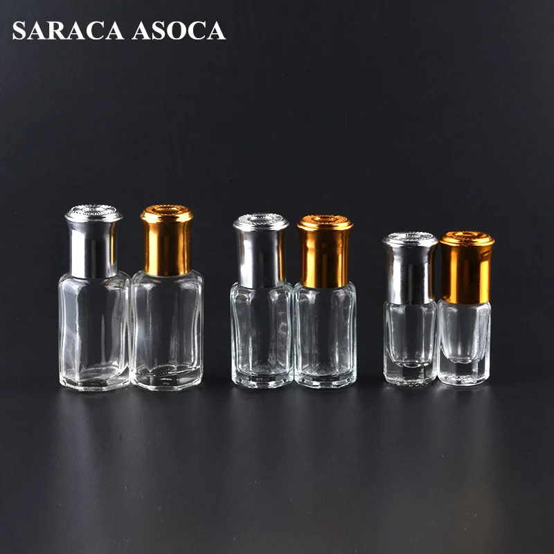Восьмиугольные стеклянные флаконы с рулоном металлическим шариком для духов и