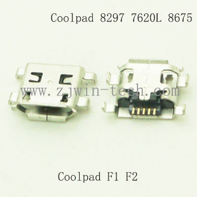 

10 шт. или 100 Φ Micro 2,0 разъем USB для зарядки телефона, используемый для Coolpad 8297/7620L/8675/F1/F2