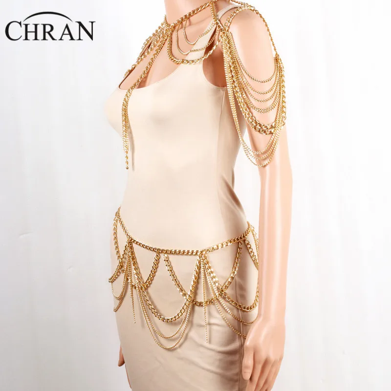 Женская пляжная цепочка Chran золотого цвета на плечо вечерние украшения BC0400|pendants