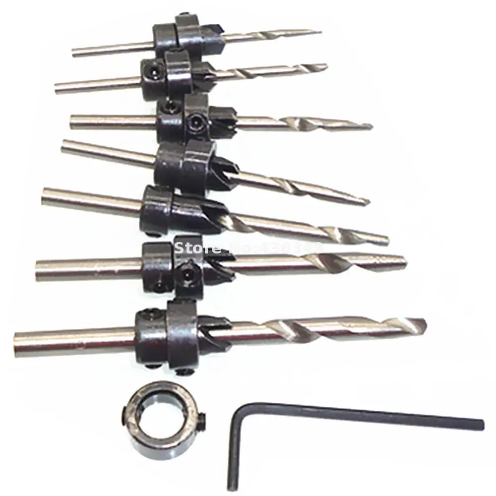 7 шт. Конические Сверла Зенковка сверло дерево пилотное отверстие Коническое