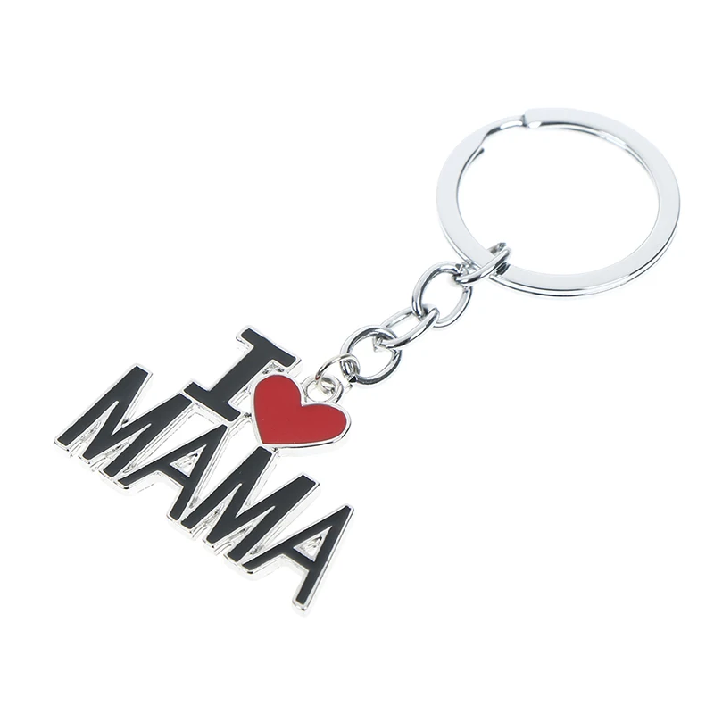  Новинка Футболка с надписью I Love Mom (Я люблю маму Dad Papa или Mama сердце брелок цепочка