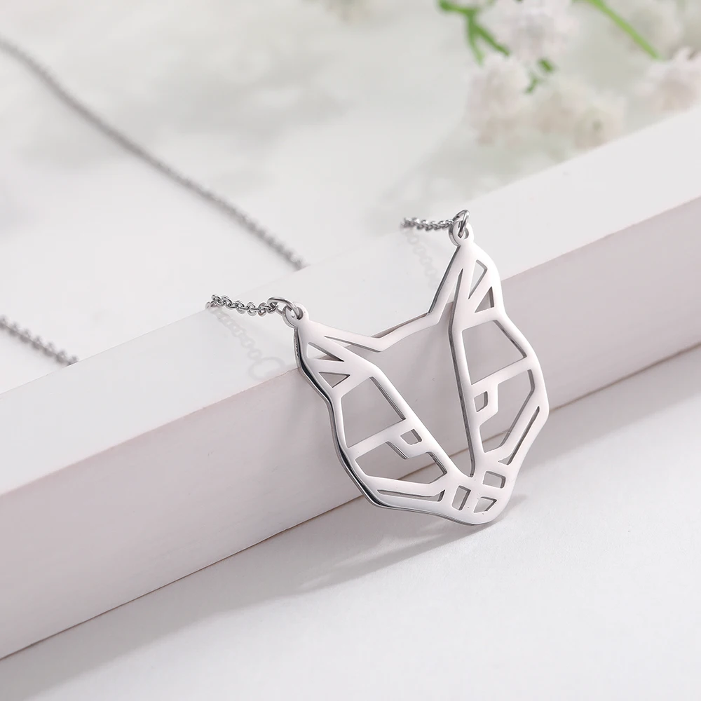 Нержавеющая сталь Skyrim собака лиса слон голова Кулон ожерелье s серебро животное цепочка под заказ Ожерелье Мужчины Женщины Дети Ювелирные изделия подарок