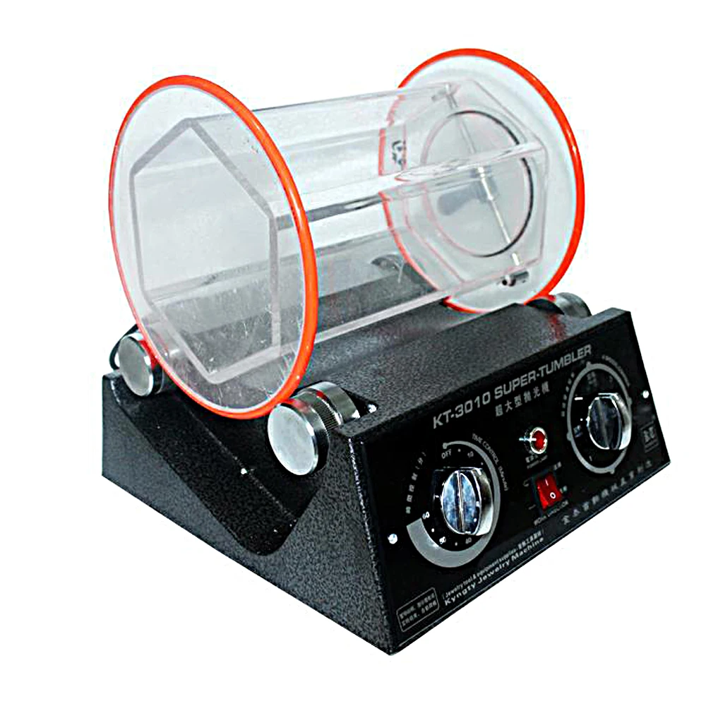 KT-3010 Large Vibratory Tumbler Barrel Rotary Machine Jewelry Burnishing For Gold Silver Necklace car polisher politriz | Украшения и