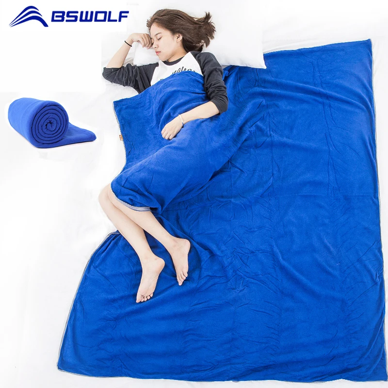 BSWolf Ultra-light Polar Fleece Sleeping Bag Portable Outdoor Camping Tent Bed Travel Thicken Warm Liner Anti-dirty | Спорт и