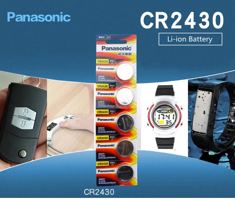 Батарейки Panasonic CR2430 кнопочные 100% подлинные 2 шт./Лот 3 в литиевая батарейка