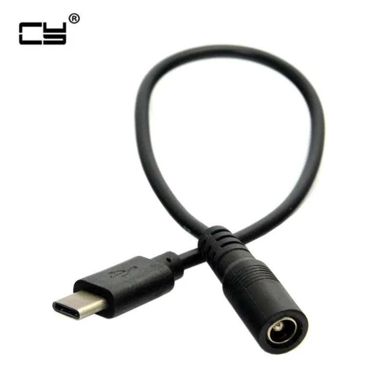 

USB 3.1 Type C USB-C To DC 5.5 2.5mm Power Jack Extension Charged Cable 10cm