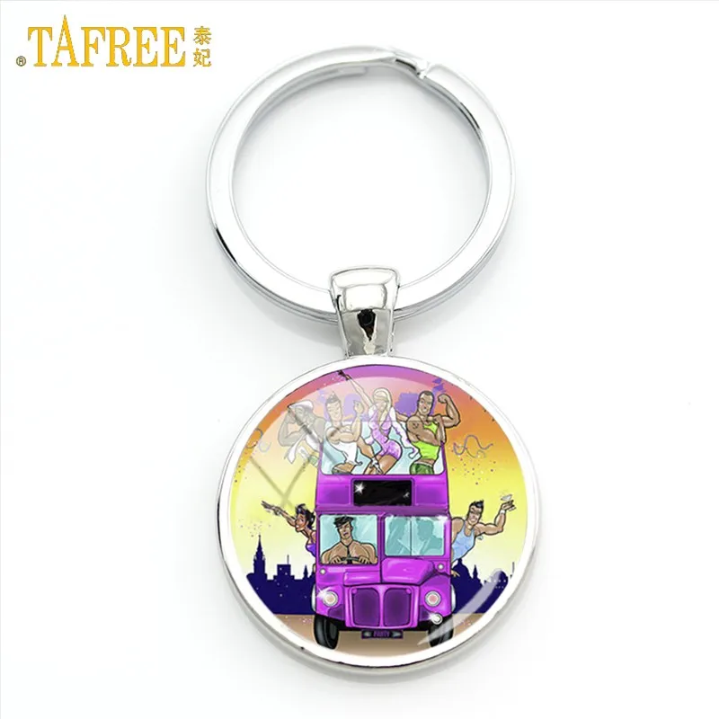 H196 Tafree Новинка старый Лондон монтаж красный двухэтажный автобус брелок мира и любви мужчины женщины автомобиля цепочка для ключей кольцо держатель ювелирных изделий H188 - Цвет: H196