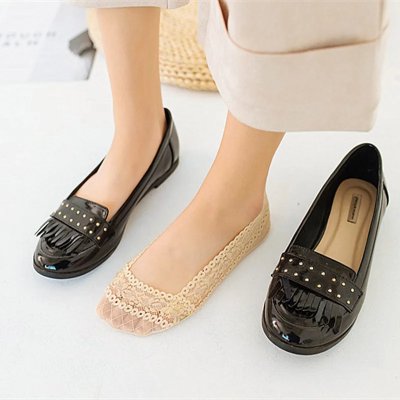 SP& CITY/ дизайн; прозрачные носки-башмачки; женские кружевные невидимые носки на высоком каблуке; Мягкие короткие летние носки; женские Тапочки