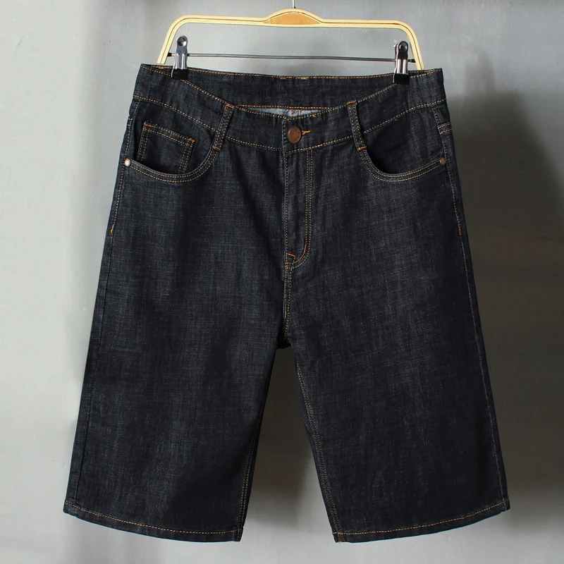 Мужские джинсовые шорты синие хлопковые из денима свободного покроя большие