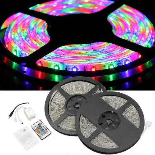 FDDT ленточный светильник RGB SMD 3528 600 светодиодный DC 12V гибкий водонепроницаемый 10M 2x5
