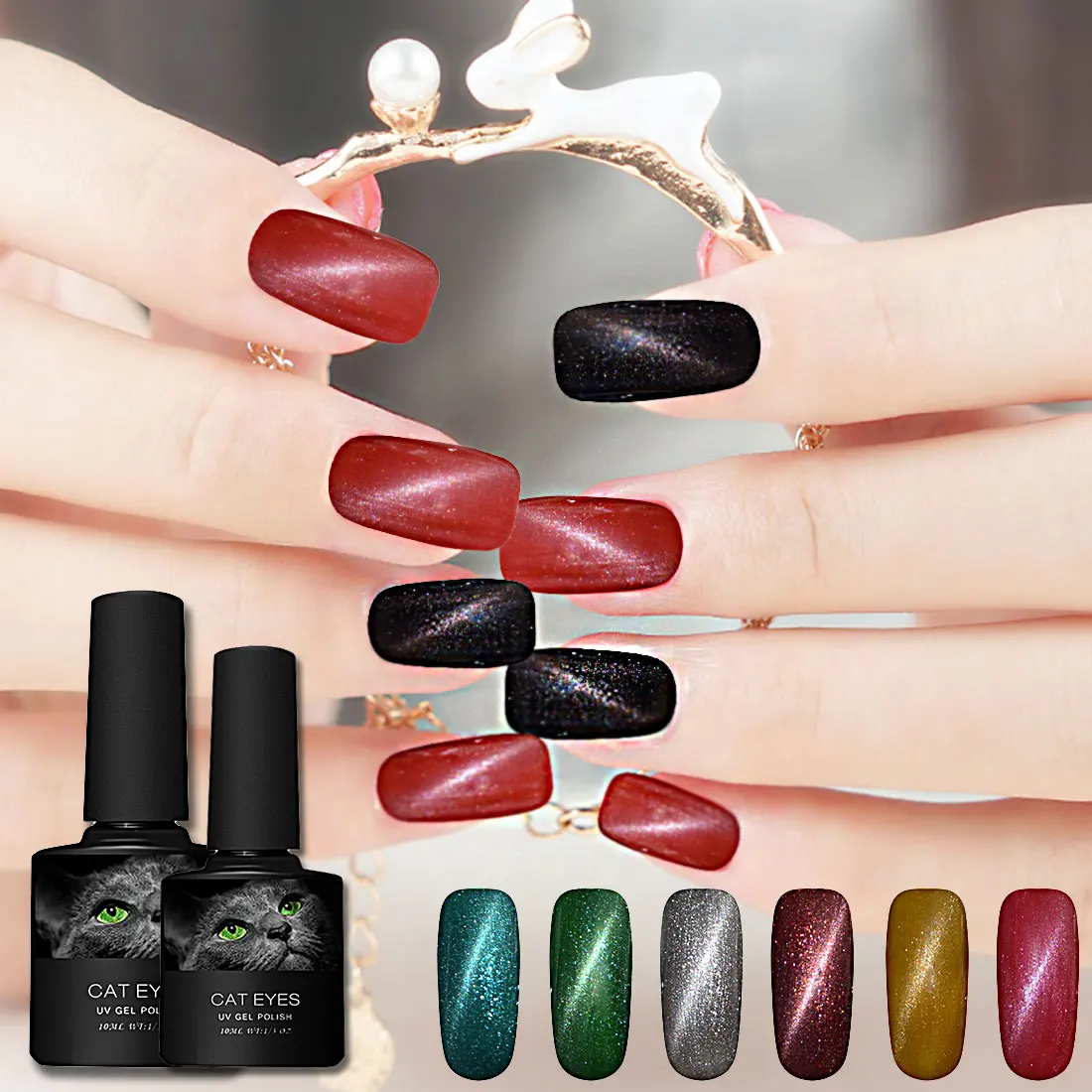 УФ гель смешанный французский клей для ногтей изменение температуры кошачий