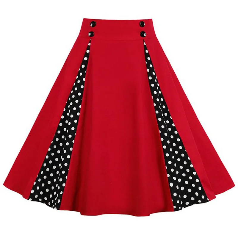 Юбка женская плиссированная в горошек элегантная хлопковая Милая Повседневная