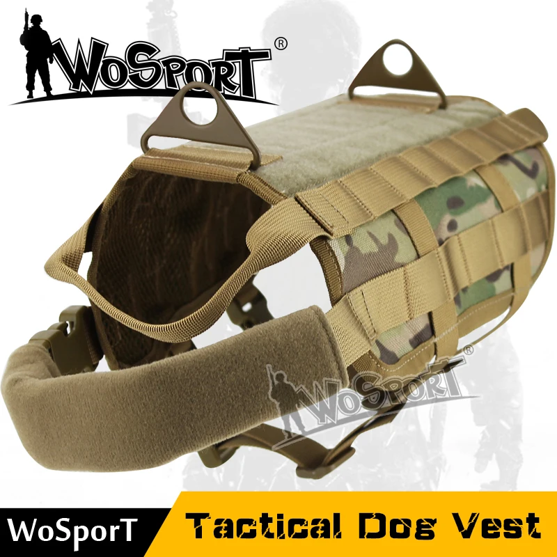 WoSporT Новая военная тактическая тренировочная жилетка для собак Molle компактная