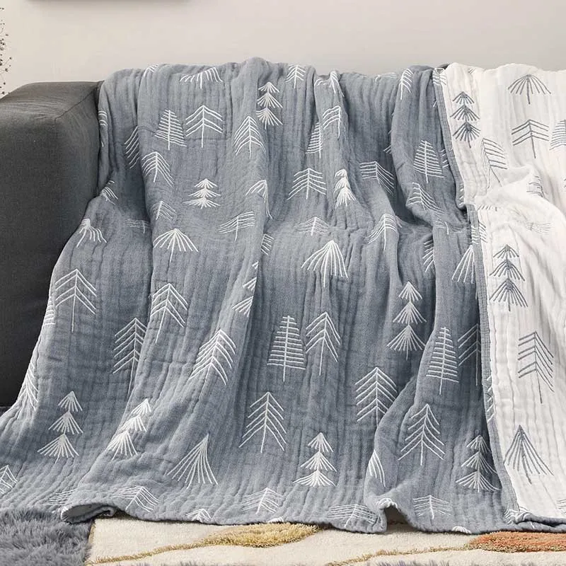 Lightweight Muslin Cotton Blanket Twin Double Size Throw Blankets for Bed& Sofa Summer Bedding Coverlet Lightweight Bedspread
