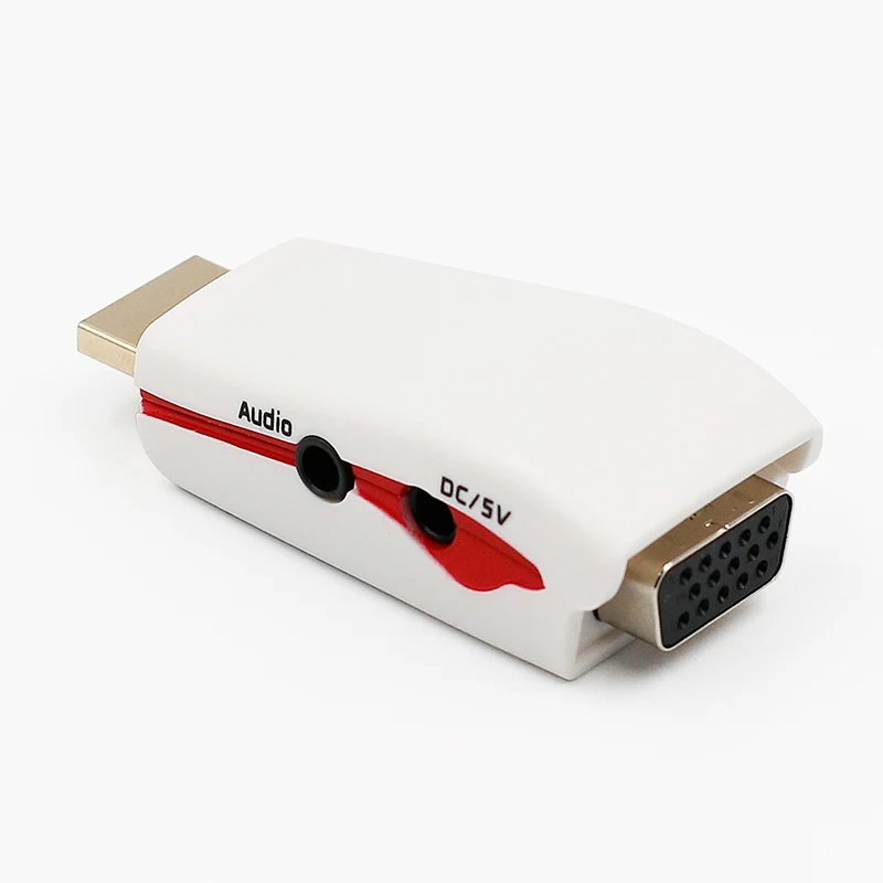 Белый Ataliqi HDMI в VGA конвертер адаптер с аудио кабелем поддержка 1080P для HD tv xbox PS3 PS4 ноутбук ТВ коробка ПК проектор - Цвет: Белый