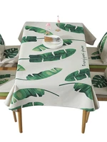 nordic pastoral thickening tablecloth fabric cotton and linen small fresh green plant tea table cover
