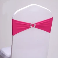 100 pcs chair sash bands spandex lycra wedding chair cover sashes bows with crown for event party hotel banquet decoration