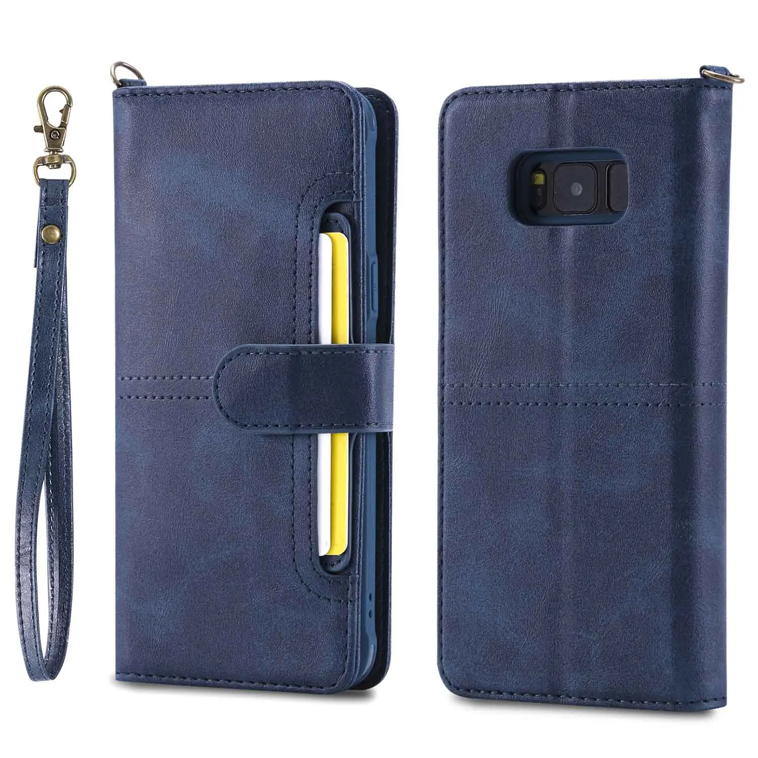 navy Флип-чехол для samsung Galaxy S8, роскошный Съемный кожаный кошелек, чехол для телефона s, Магнитный чехол для samsung Note 10 Plus S9 Note 9 - Цвет: navy
